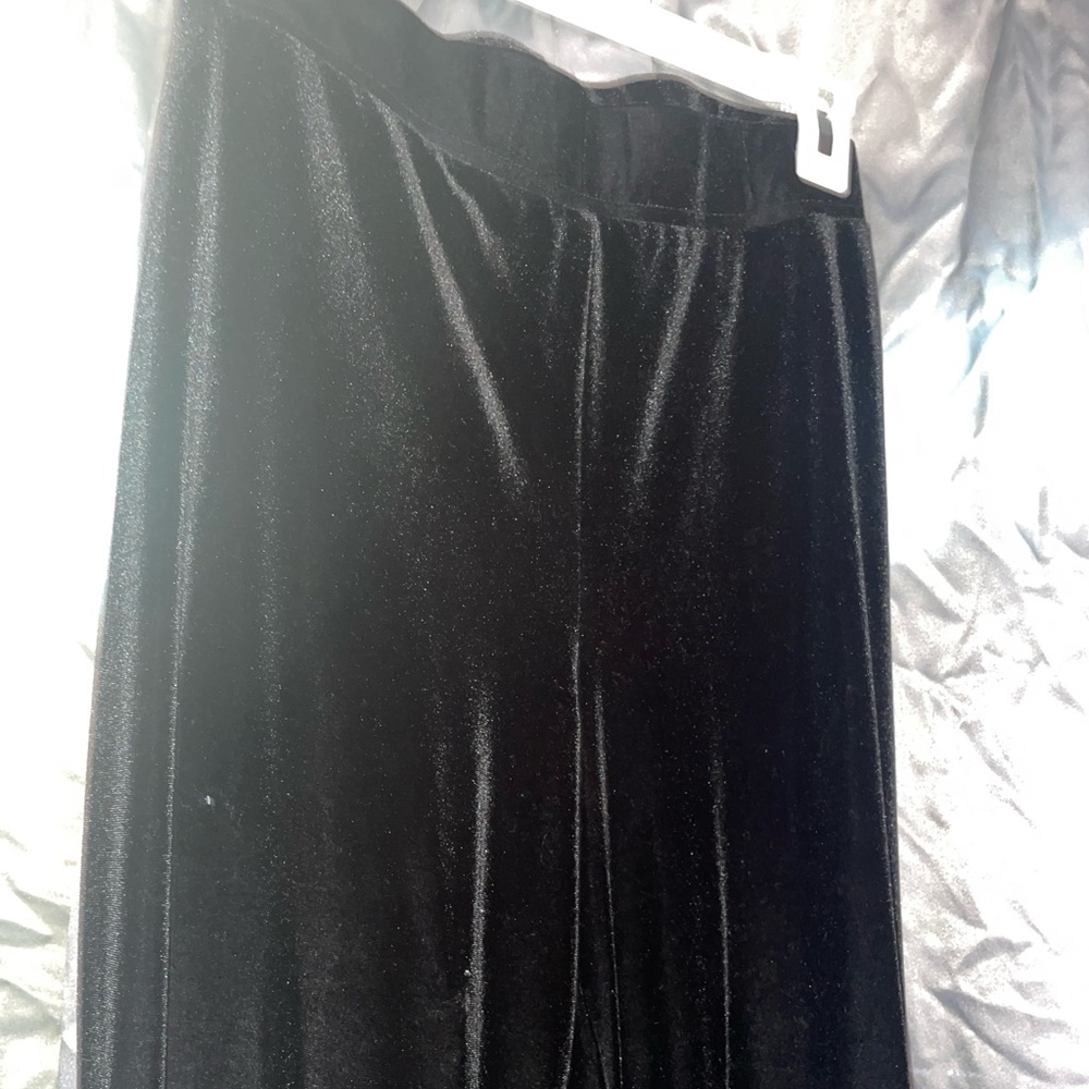 Black velour velvet pants
